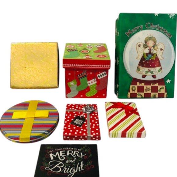 7 NEW Christmas Holiday Boxes Assorted - Picture 1 of 11